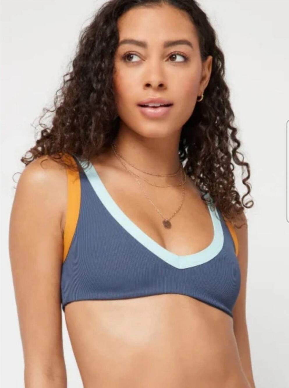 L*Space Lala Bikini Top in Slate Inka Gray Size XS NWT Ribbed